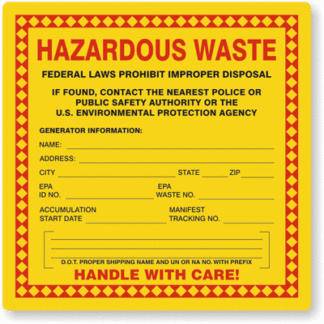 Hazardous waste label