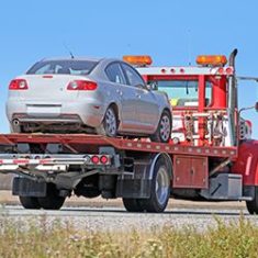 Car on tow truck
